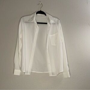SHEIN White Sheer Button-Down Shirt